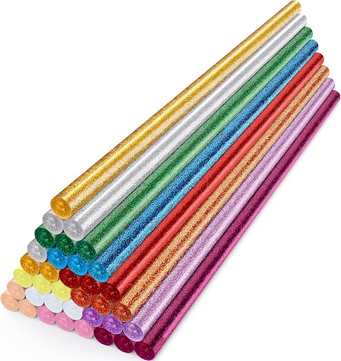 ENPOINT Color Glitter Hot Glue Sticks, Craft Adhesive Waxing Sticks Bulk