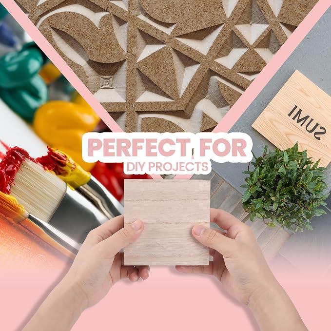 - 4” x 4” Wooden Blocks for Crafts