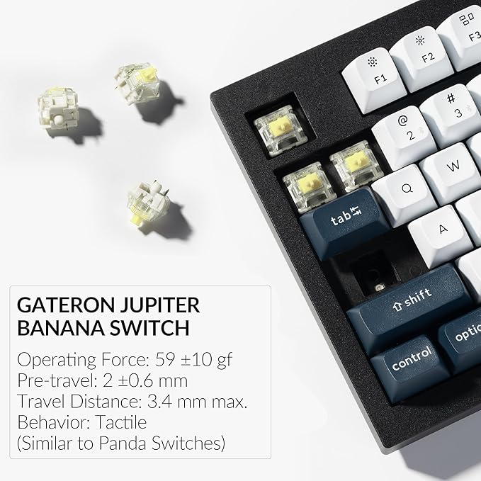 Keychron Q5 Max Wireless Custom Mechanical Keyboard, 2.4 GHz Bluetooth QMK Full Aluminum 96% Layout RGB with Hot-swappable Gateron Banana Switch Compatible with Mac Windows Linux