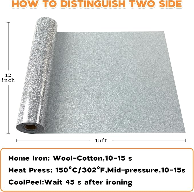 HTVVETUR Glitter Heat Transfer Vinyl