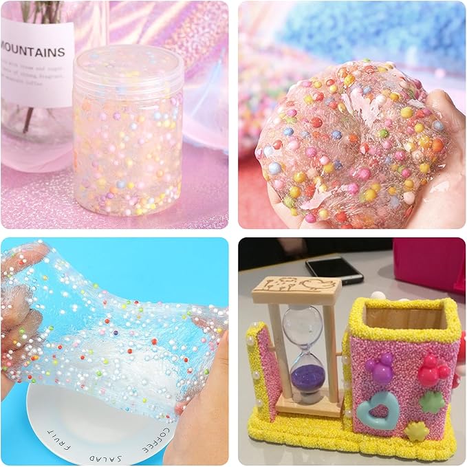 CCINEE 80000 Pieces Foam Balls Slime Supplies Colorful Foam Beads 2-3mm