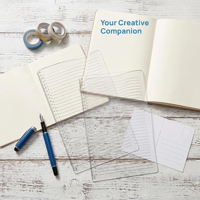 2 Pack Straight Line Writing Template, 11 Inch Calligraphy Guide Ruler