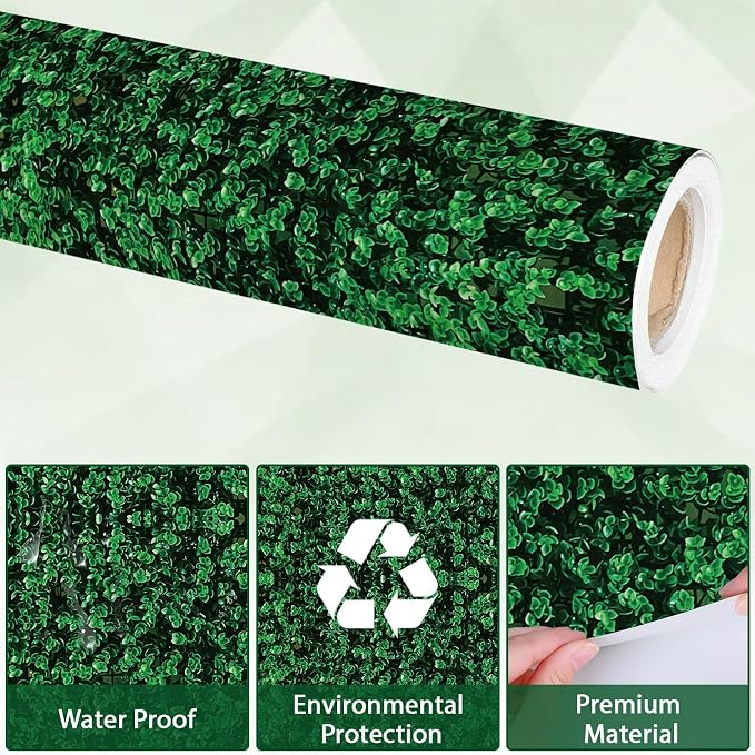 Qyeahkj Green Leaves Bulletin Board Paper Roll Greenery Leaf Bulletin Board
