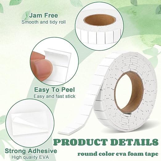 168 Pcs Foam Tape Craft Double Sided Precut 3/4 X 1/2 Inch 3D Adhesive Foam