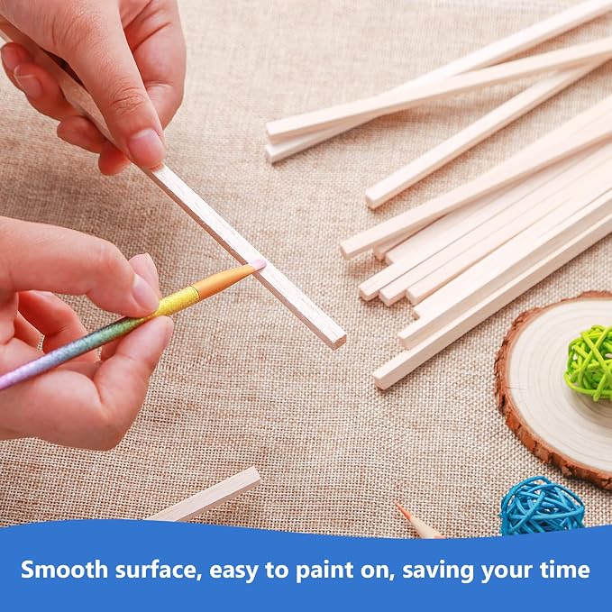280Pcs Balsa Wood Sticks 1/8 x 1/8 x 12 inch Wood Strip Square Wooden Dowel |