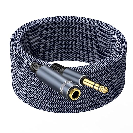 1/4 inch 10ft Stereo Headphone Guitar Cable, Male to Female, Quarter inch Headphone Extension
