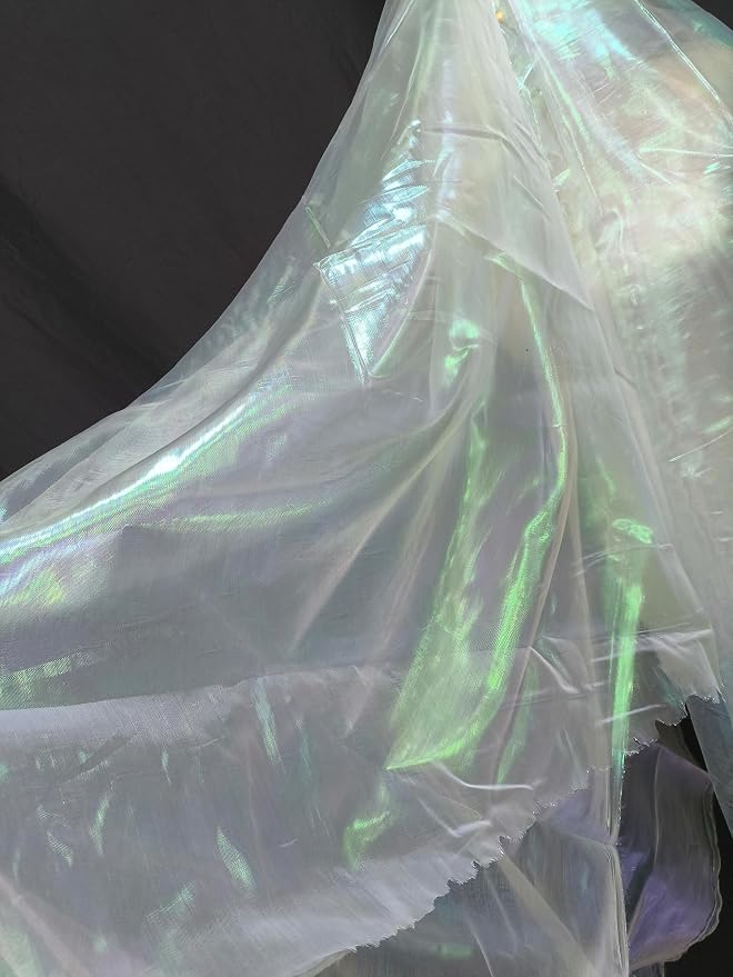 Aqua Blue Iridescent Organza Fabric