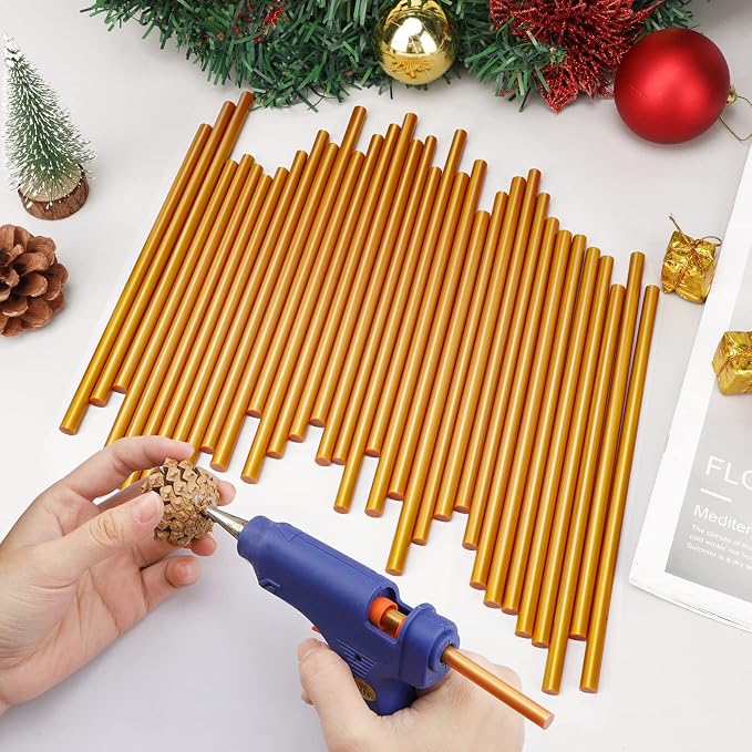 ENPOINT Metallic Gold Hot Glue Sticks, 36 Pack Mini Hot Melt Glue Sticks Colored