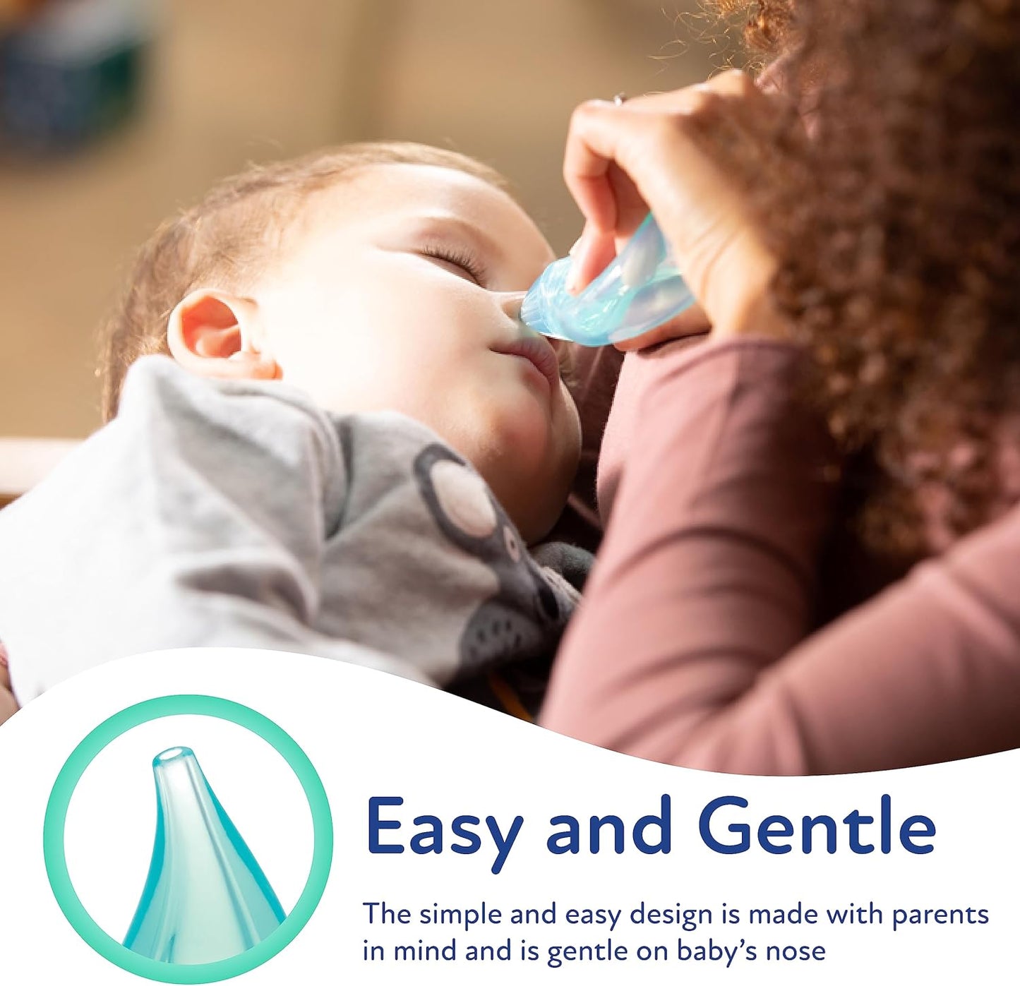 Dr. Talbot's Nasal Aspirator for Babies - Silicone - with Storage Case - Blue Elephant
