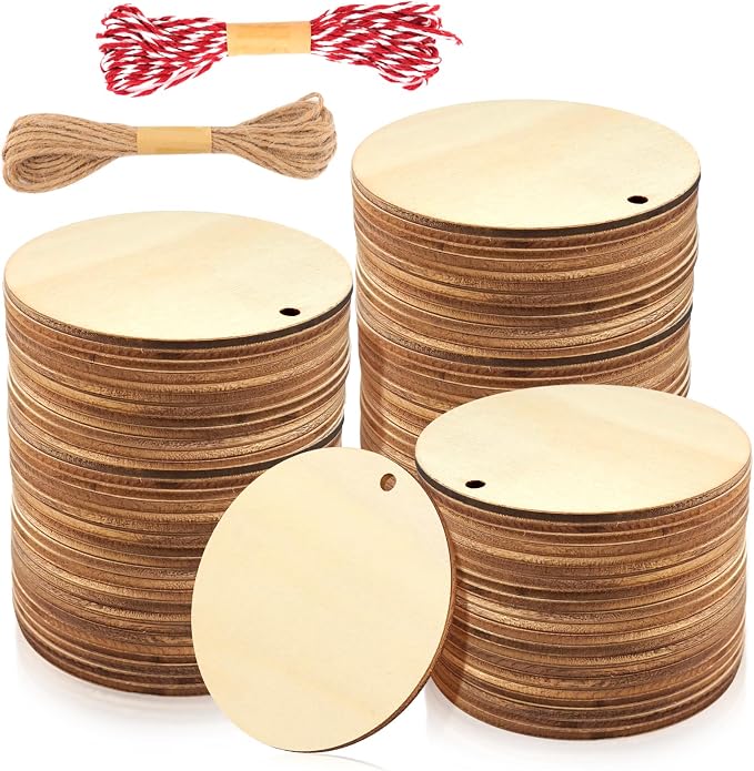 FSWCCK 100 PCS 3 Inch Wood Circles