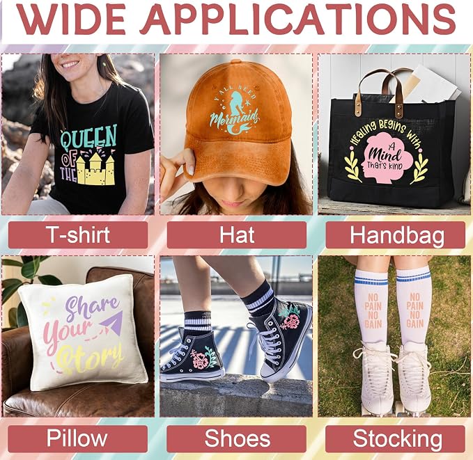 WRAPXPERT Pastel Iron on Vinyl Boho Heat Transfer Vinyl Bundle 12 X 10 in