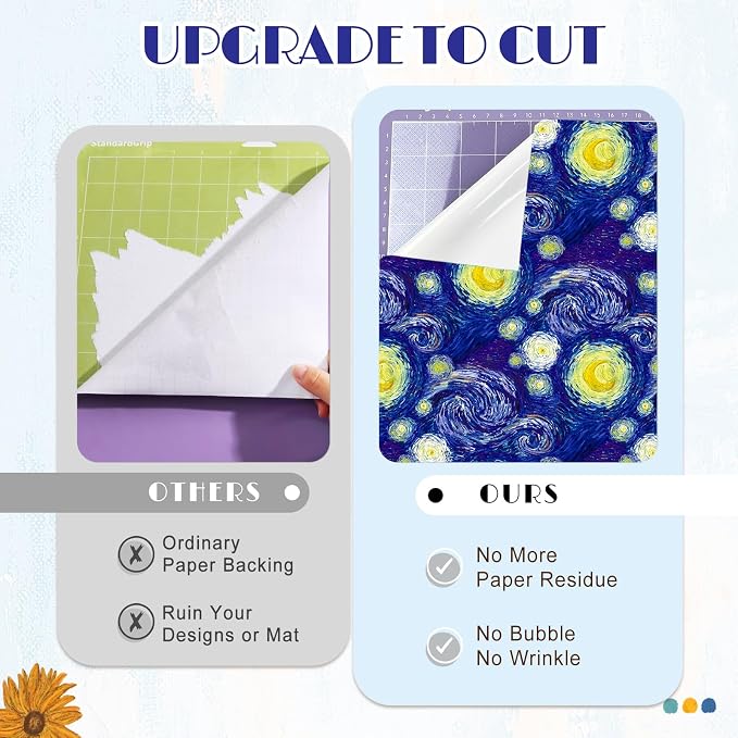 Tintnut Starry Sky Permanent Vinyl 9 Pcs 12x10in Permanent Adhesive Vinyl | Van