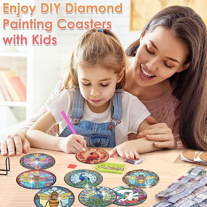 ijbnhd 8 Pcs Animals Diamond Painting Coasters |