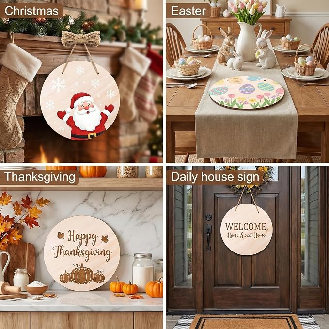 10 Pack Blank Unfinished Round Wood DIY Crafts Signs 2mm Basswood Sheets