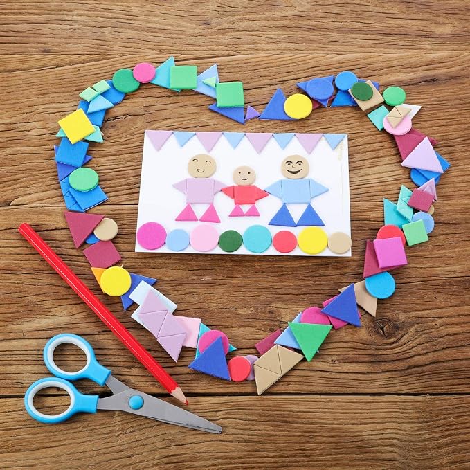 Sumind 1000 Pieces Foam Shape Stickers Self Adhesive Felt Shape