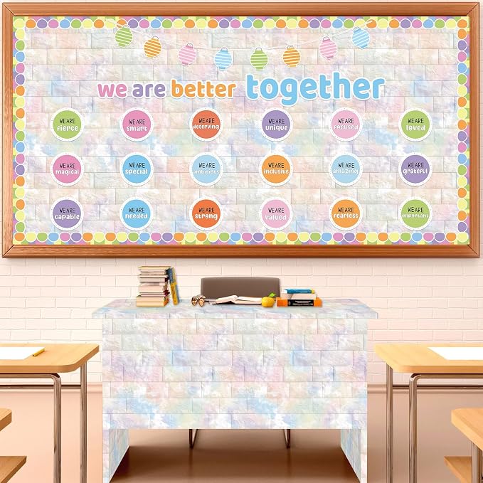 Graffiti Wall Bulletin Board Paper Roll Pastel Brick Gradient Stone Bulletin