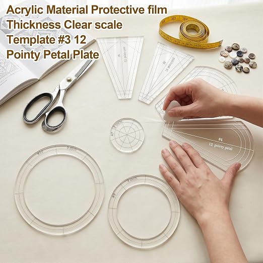 10 Pcs Quilting Templates, Reusable Acrylic Quilting Rulers Set
