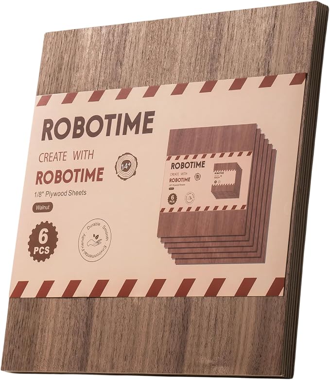 ROBOTIME 6Pcs 3mm Walnut Plywood