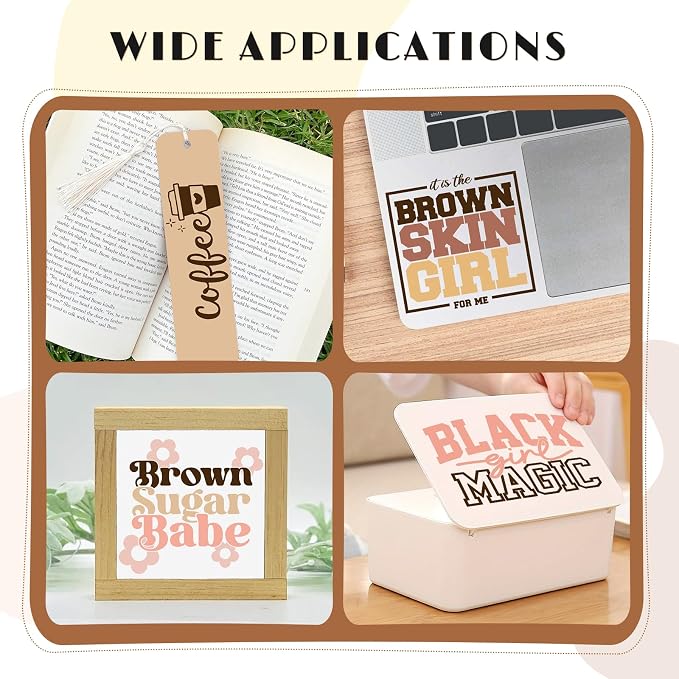 Tintnut Skin Tone Permanent Vinyl 8 Pcs 12x10in Dark Brown Adhesive Vinyl |