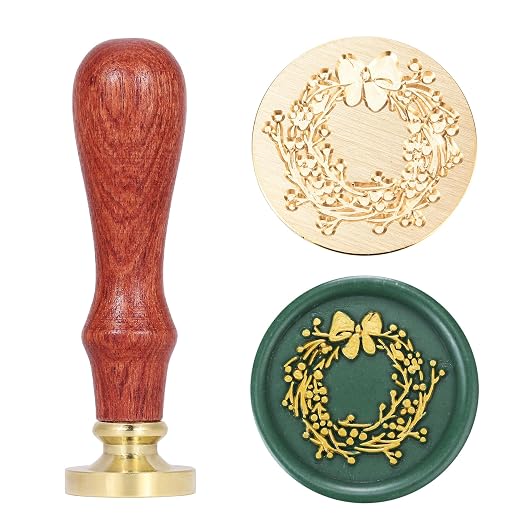 Yoption Wax Seal Kit, Christmas Wreath Wax Seal Stamp, Wedding Invitations