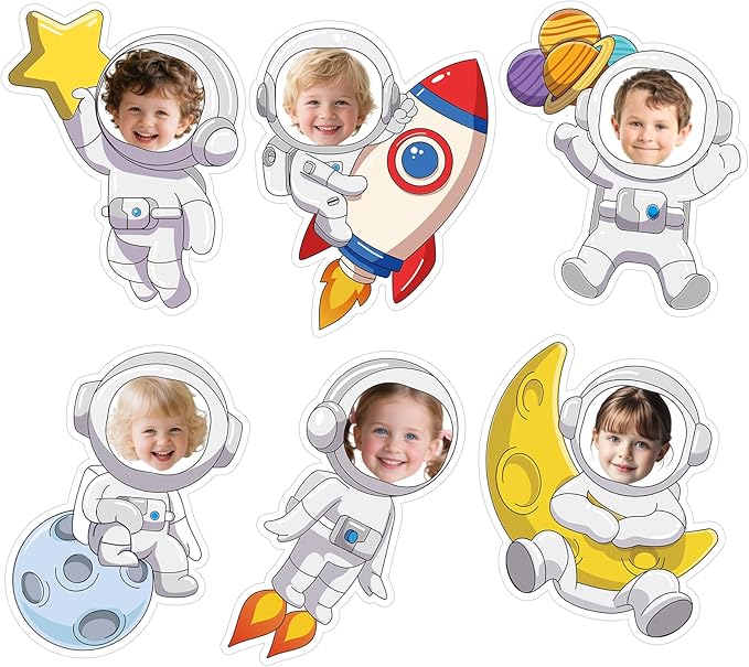 54Pcs Astronaut Cutouts Bulletin Boards Decorations, DIY Space Cutouts Planet