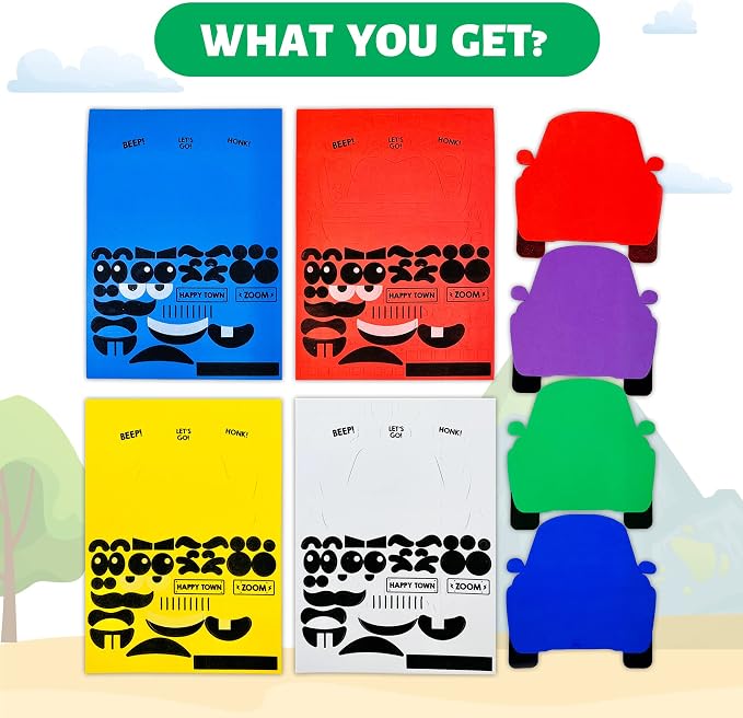 VKPI 4 Pieces EVA Foam Art Crafts Gift Kit, Creative Make Your Own Cars