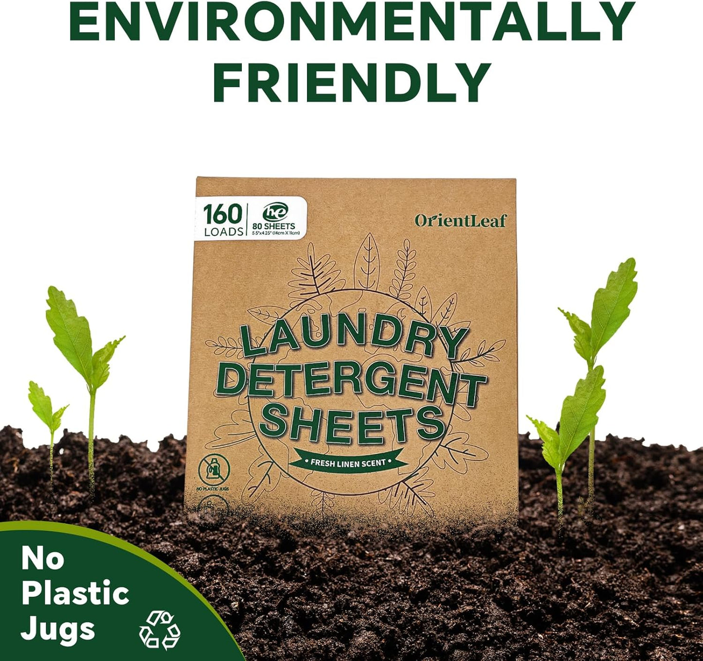 Laundry Detergent Sheets Fresh Scent, Eco-Friendly, Powerful Cleaning, Up to 160 Loads (80 Sheets), Hypoallergenic Laundry Soap for Travel and Home Washing