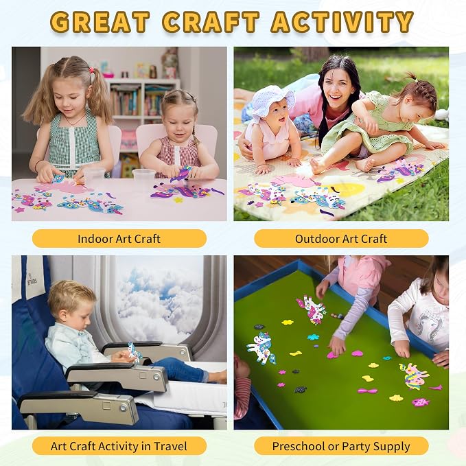 VKPI 4 Pieces EVA Foam Art Crafts Gift Kit, Make Create Your Own Unicorns
