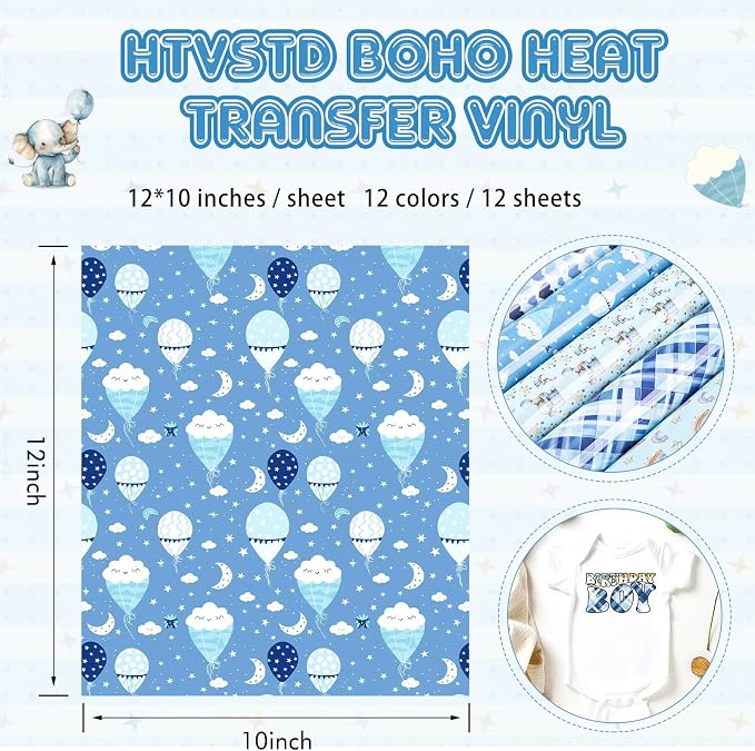 HTVSTD Car HTV Heat Transfer Vinyl 10 Sheets 12×10in Iron on Vinyl |
