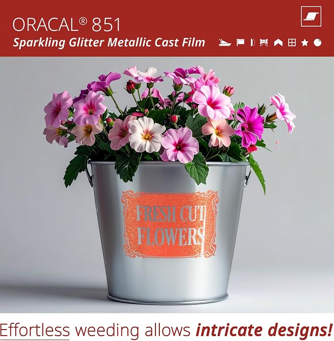 ORACAL 851 Cast Blooming Coral Metallic Sparkle Glitter Craft Film Premium
