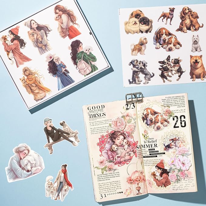 JOYCHOIC Scrapbook Stickers Set, Junk Journal Supplies, Bullet Journals