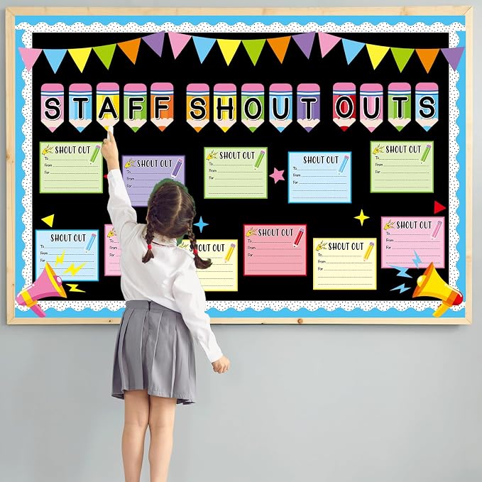 Pencil Theme Staff Shout Outs Bulletin Board Decorations Colorful Back to