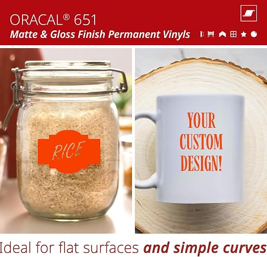 ORACAL 651 Matte Orange Vinyl Durable Roll Easy to Weed Permanent Adhesive