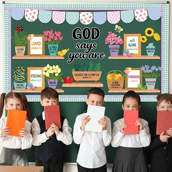 Christian Bulletin Board Set God Says You are Religious Classroom Decoration