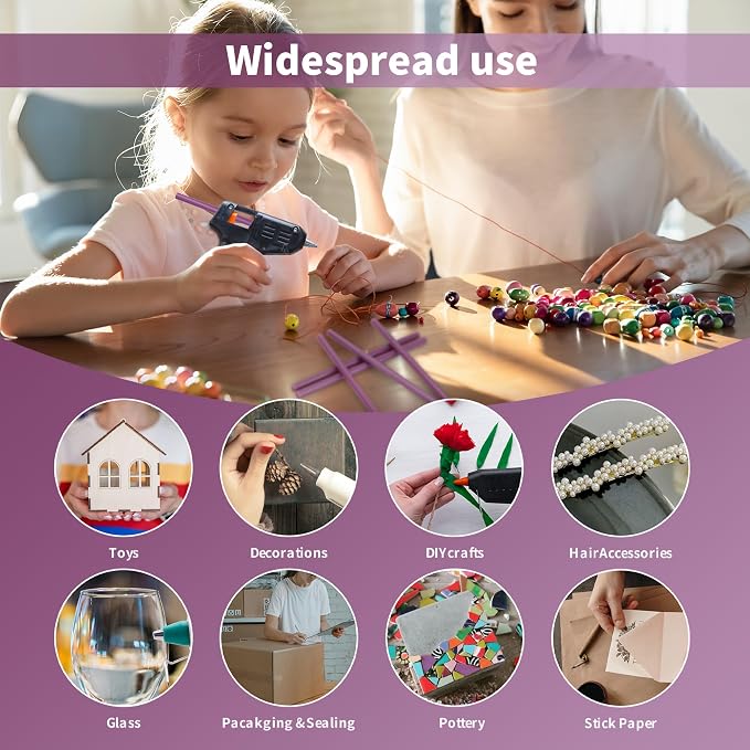 MATUFF light purple Hot Glue Sticks Mini 0.27" x 5.9 inches, Hot Melt Mini Glue