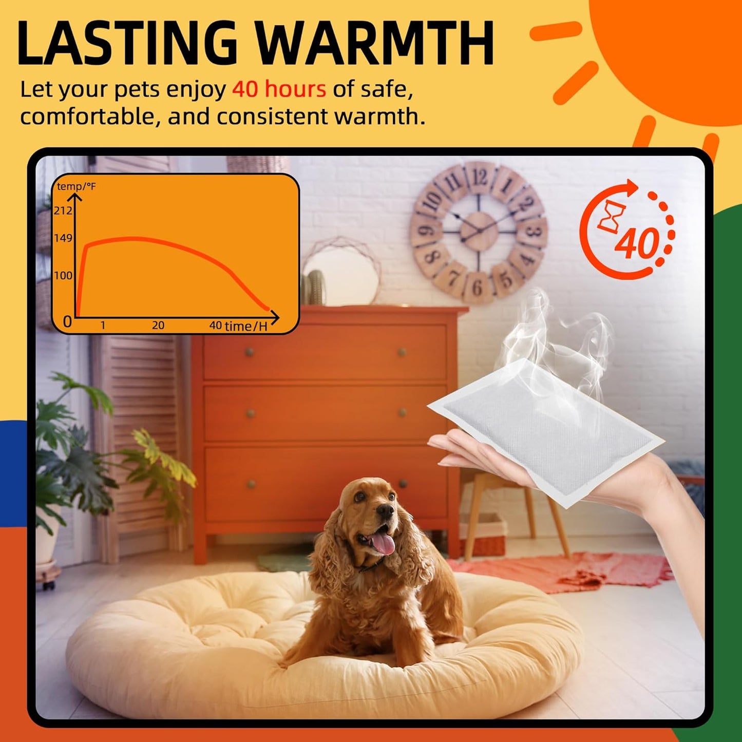 (30-Pack Upgraded Heat Packs for Newborn Puppy, Anxiety Dog Toys Replacement Heat Packs, Disposable Puppy Warmers - Lasting for Approximately 40 Hours