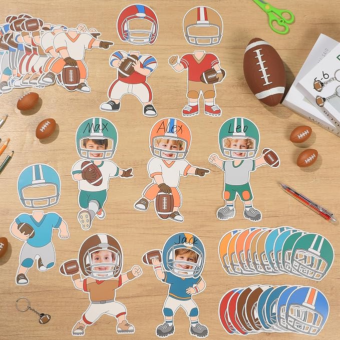 OBUSATT 60 Pcs Football Theme Cutouts Rugby Bulletin Board Decorations Sports