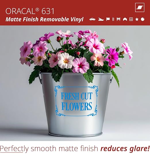 ORACAL 631 Matte Light Blue Vinyl Durable Roll Easy to Weed Permanent Adhesive