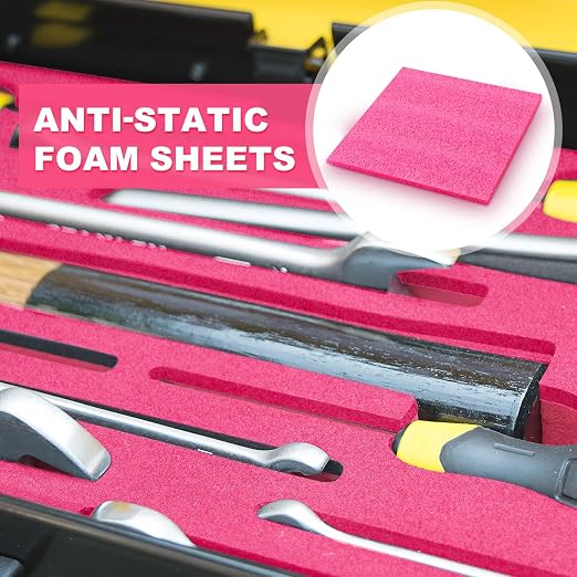 Pangda 8 Pcs 12" x 12" x 0.25" Pink Polyethylene Foam Sheets Antistatic Foam