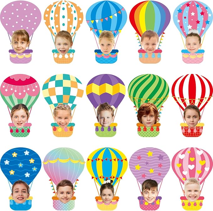 AUGSUN 60 Pcs Hot Air Balloon Bulletin Board Decorations Back to School