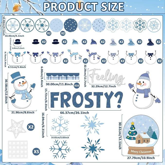 Justforjoyful Winter Bulletin Board Decoration Winter Snowman Cutouts DIY Photo