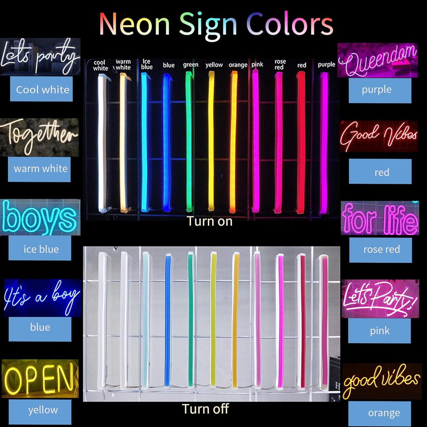 Custom Neon Signs, Neon Sign Customizable for Wall Decor, Personalized Neon Signs for Wedding, Neon Lights Signs for Family Birthday Bar Party Night Light, Company Logo Shop Name Business LED Signs
