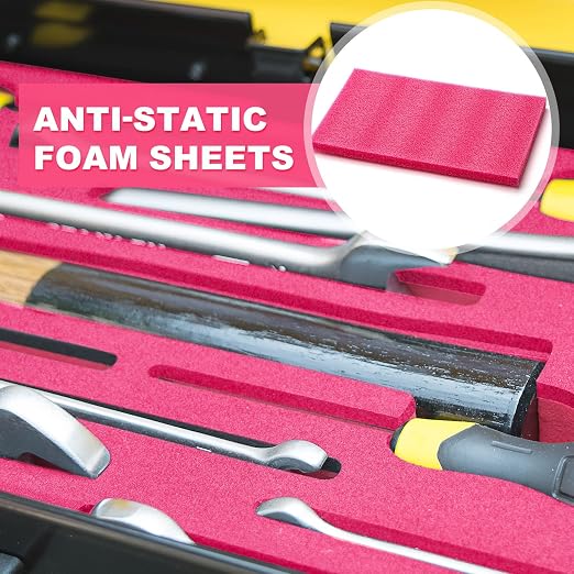 Pangda 4 Pcs 14.75 x 9.5 x 0.75 Inch Pink Polyethylene Foam Sheets Anti Static
