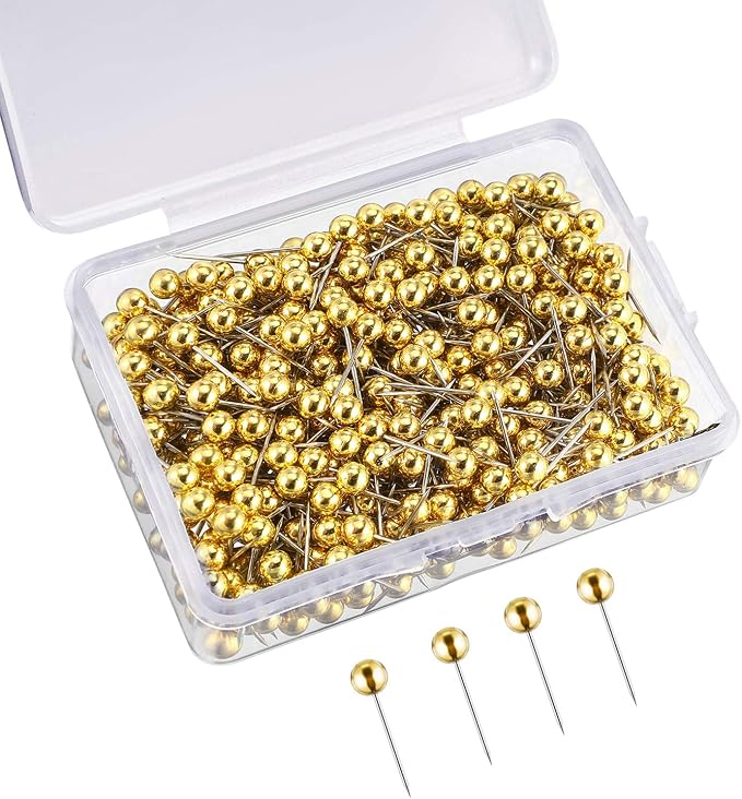 WILLBOND 500 Pack Map Push Pins Map Tacks Small Round Head Push Pins Thumb Tacks