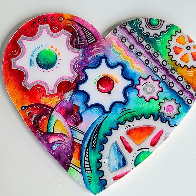 HOIGON 30 PCS 8 Inch Large Wooden Hearts, 1/8 Inch Thick Unfinished Wood Heart