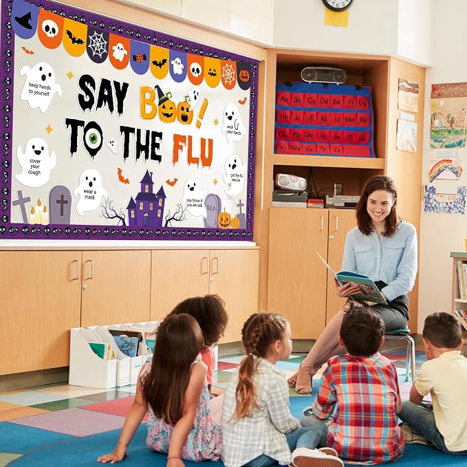 Halloween Ghost Bulletin Board Halloween Healthy Classroom Decorations Set Flu