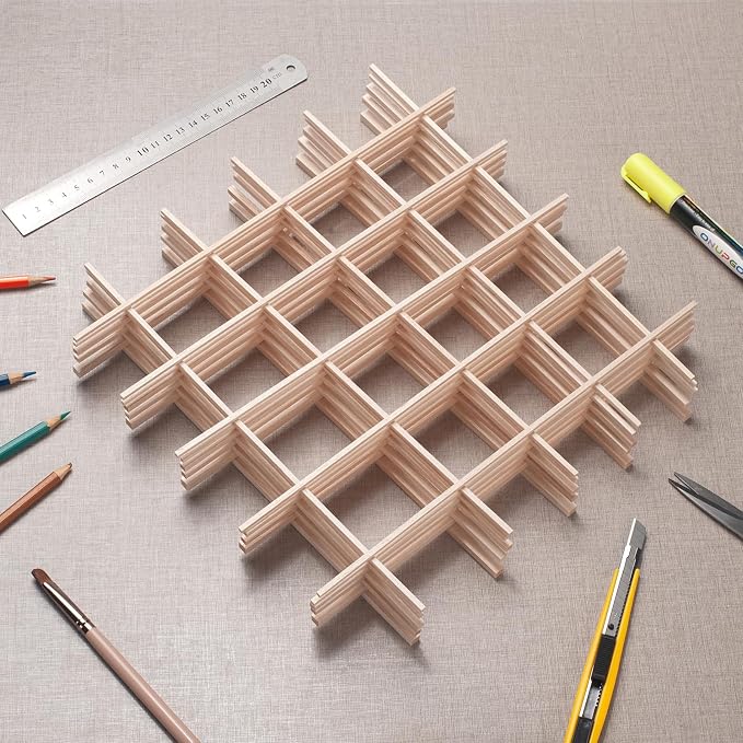 Balsa Wood Sticks for Crafts, Balsa Wood Strips 1/8 in+3/16 in+1/4 in,