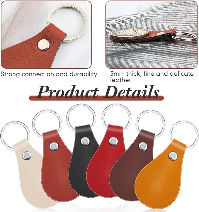 Taiyin 30 Pcs Leather Key Fob Kit