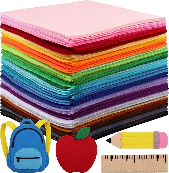 Moukeren 180 Pcs 8 x 8 Inch Felt Sheets Bulk
