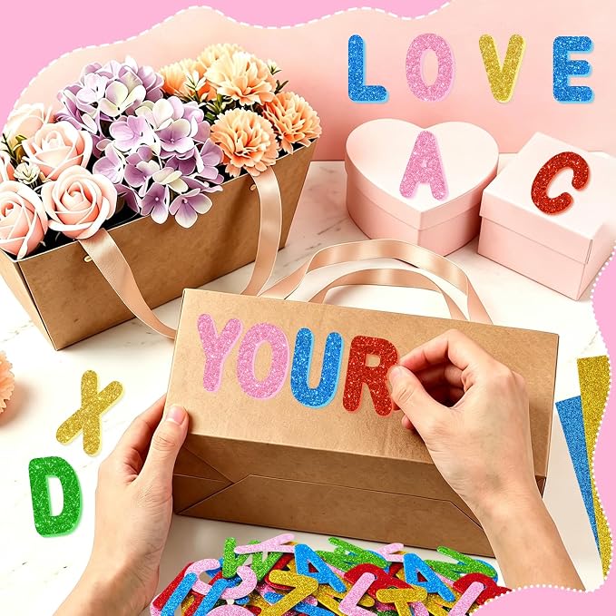 2 Inch Large Foam Letter Stickers Glitter Big Font